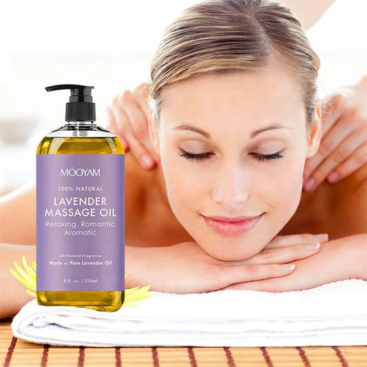 Pure Organic Body Massage Oil – Lavender, Frankincense & Sore Muscle Blend – 236ml